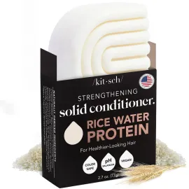 Kitsch Rice Water Hair Conditioner Bar - Soap Bar for Hair Care - Conditioner for Women and Men - Moisturizing & Strengthening for All Hair Types - Sulfate-Free, Paraben-Free - Made in USA - 2.7oz