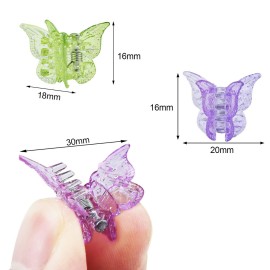 EAONE Sparkly Mini Butterfly Clips, Glitter Colorful Mini Hair Claw Clip for Girls and Women, 90s Y2K Cute Hair Styling Accessories, More than 10 Asscorted Colors, Set of 50
