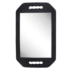 HREW Handle Mirror - Large Hand Mirror with Double Handle - Rectangular Hand Held Mirror with Handle - Lightweight Hair Salon Equipment Hairstylist and Barber Accessories (1Pcs Rectangle)