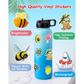200Pcs Water Bottle Stickers for Kids, Cute Stickers for Water Bottles, Vinyl Waterproof Aesthetic Laptop Sticker Pack Classroom Prizes Skateboard for Kids Teens Girls Students