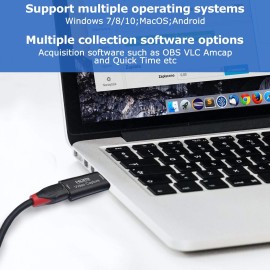4K HDMI Video Capture Card, Cam Link Card Game Capture Card Audio Capture Adapter HDMI to USB 2.0 Record Capture Device for Streaming, Live Broadcasting, Video Conference, Teaching, Gaming(Black) 4K HDMI Video Capture Card, Cam Link Card Game Capture Card Audio Capture Adapter HDMI to USB 2.0 Record Capture Device for Streaming, Live Broadcasting, Video Conference, Teaching, Gaming(Black)
