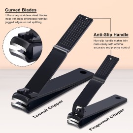 MORGLES Tweezers Set, Professional Nail Clippers and Tweezer Kit for Women and Men with Leather Travel Case, 9 Pack