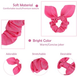 ACO-UINT 20 Pack Satin Scrunchies for Thick Hair, Hair Ties with Bow for Women\'s Hair, Bunny Ear Scrunchies, Hair Accessories for Girls, Silk Scrunchies in 20 Solid Warm Colors ACO-UINT 20 Pack Satin Scrunchies for Thick Hair, Hair Ties with Bow for Women\'s Hair, Bunny Ear Scrunchies, Hair Accessories for Girls, Silk Scrunchies in 20 Solid Warm Colors