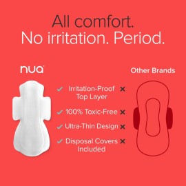 Nua Sanitary Pads for Women | Safe on Skin | Toxic-Free & Rash-Free | Unscented | 12 Ultra Thin Pads | Medium-XL | 50% Wider Back| Leakproof | with 12 Paper Disposal Pouches (XL+, 12.00) Nua Sanitary Pads for Women | Safe on Skin | Toxic-Free & Rash-Free | Unscented | 12 Ultra Thin Pads | Medium-XL | 50% Wider Back| Leakproof | with 12 Paper Disposal Pouches (XL+, 12.00)