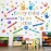 Every Child is an Artist Wall Decals Watercolor Crayon Paint Splatter Wall Decal Handprint Polka Dots Splash Wall Stickers Colorful Peel and Stick for Classroom School Nursery Playroom Daycare Decor
