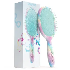 FRAMAR Purple Hair Brush Detangler, Detangling Hairbrush For Women, Wet Hair Brush For Girls, Hair Detangler Brush, Wet Hairbrush, Hairbrushes, Girls Hairbrush Detangler, Reduces Frizz - Tie Dye