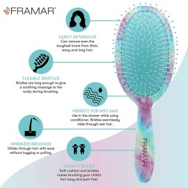 FRAMAR Purple Hair Brush Detangler, Detangling Hairbrush For Women, Wet Hair Brush For Girls, Hair Detangler Brush, Wet Hairbrush, Hairbrushes, Girls Hairbrush Detangler, Reduces Frizz - Tie Dye FRAMAR Purple Hair Brush Detangler, Detangling Hairbrush For Women, Wet Hair Brush For Girls, Hair Detangler Brush, Wet Hairbrush, Hairbrushes, Girls Hairbrush Detangler, Reduces Frizz - Tie Dye