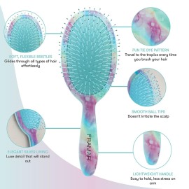 FRAMAR Purple Hair Brush Detangler, Detangling Hairbrush For Women, Wet Hair Brush For Girls, Hair Detangler Brush, Wet Hairbrush, Hairbrushes, Girls Hairbrush Detangler, Reduces Frizz - Tie Dye FRAMAR Purple Hair Brush Detangler, Detangling Hairbrush For Women, Wet Hair Brush For Girls, Hair Detangler Brush, Wet Hairbrush, Hairbrushes, Girls Hairbrush Detangler, Reduces Frizz - Tie Dye