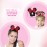 Styla Hair 2pk Mouse Ear Scrunchies for Kids Velvet Hair Bow Scrunchies for Women - Sparkle Sequins Mouse Hair Bands for Pony Tail (Red Black)