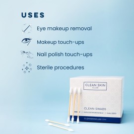 Clean Skin Club Clean Swabs | 500CT | One Pointed Tip | Biodegradable + Organic Cotton & Bamboo | Makeup & Nail Polish Touch-ups | Chlorine-Free & Hypoallergenic (500 count) Clean Skin Club Clean Swabs | 500CT | One Pointed Tip | Biodegradable + Organic Cotton & Bamboo | Makeup & Nail Polish Touch-ups | Chlorine-Free & Hypoallergenic (500 count)