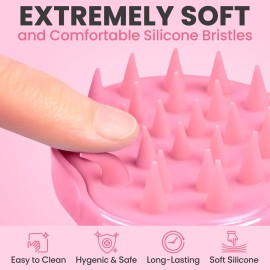 RELAXXO Scalp Massager Hair Growth - Exfoliator & Hair Scrubber for Scalp, Soft Bristles for Dandruff & Soothing Comfort, Shampoo Brush, Wet & Dry Use, Pink RELAXXO Scalp Massager Hair Growth - Exfoliator & Hair Scrubber for Scalp, Soft Bristles for Dandruff & Soothing Comfort, Shampoo Brush, Wet & Dry Use, Pink