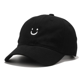 Umeepar Smile Face Baseball Cap for Women Men Adjustable Low Profile Unstructured Cotton Dad Hat (US, Alpha, One Size, Black) Umeepar Smile Face Baseball Cap for Women Men Adjustable Low Profile Unstructured Cotton Dad Hat (US, Alpha, One Size, Black)