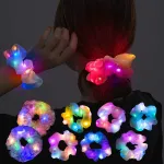 8 Pcs LED Scrunchies for Women - Scrunchy, Light Up Scrunchies for Girls, Colorful Yarn Hair Tie Multi Light Modes, Glow in the Dark Hair Accessories for Christmas Rave Party (01)