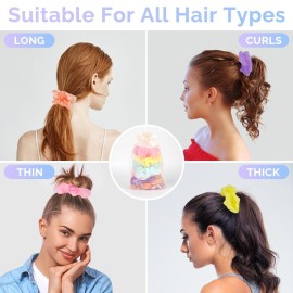 8 Pcs LED Scrunchies for Women - Scrunchy, Light Up Scrunchies for Girls, Colorful Yarn Hair Tie Multi Light Modes, Glow in the Dark Hair Accessories for Christmas Rave Party (01)