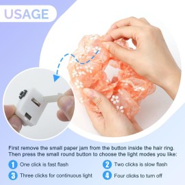 8 Pcs LED Scrunchies for Women - Scrunchy, Light Up Scrunchies for Girls, Colorful Yarn Hair Tie Multi Light Modes, Glow in the Dark Hair Accessories for Christmas Rave Party (01)