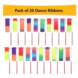 dervea 20 Pack Ribbon Dancing Wands Party Favors for Kids, Rainbow Birthday Decorations, Princess Party Supplies, Girls Party Games, Gymnastics Goody Bag Stuffers (Rainbow) dervea 20 Pack Ribbon Dancing Wands Party Favors for Kids, Rainbow Birthday Decorations, Princess Party Supplies, Girls Party Games, Gymnastics Goody Bag Stuffers (Rainbow)