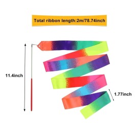 dervea 20 Pack Ribbon Dancing Wands Party Favors for Kids, Rainbow Birthday Decorations, Princess Party Supplies, Girls Party Games, Gymnastics Goody Bag Stuffers (Rainbow) dervea 20 Pack Ribbon Dancing Wands Party Favors for Kids, Rainbow Birthday Decorations, Princess Party Supplies, Girls Party Games, Gymnastics Goody Bag Stuffers (Rainbow)