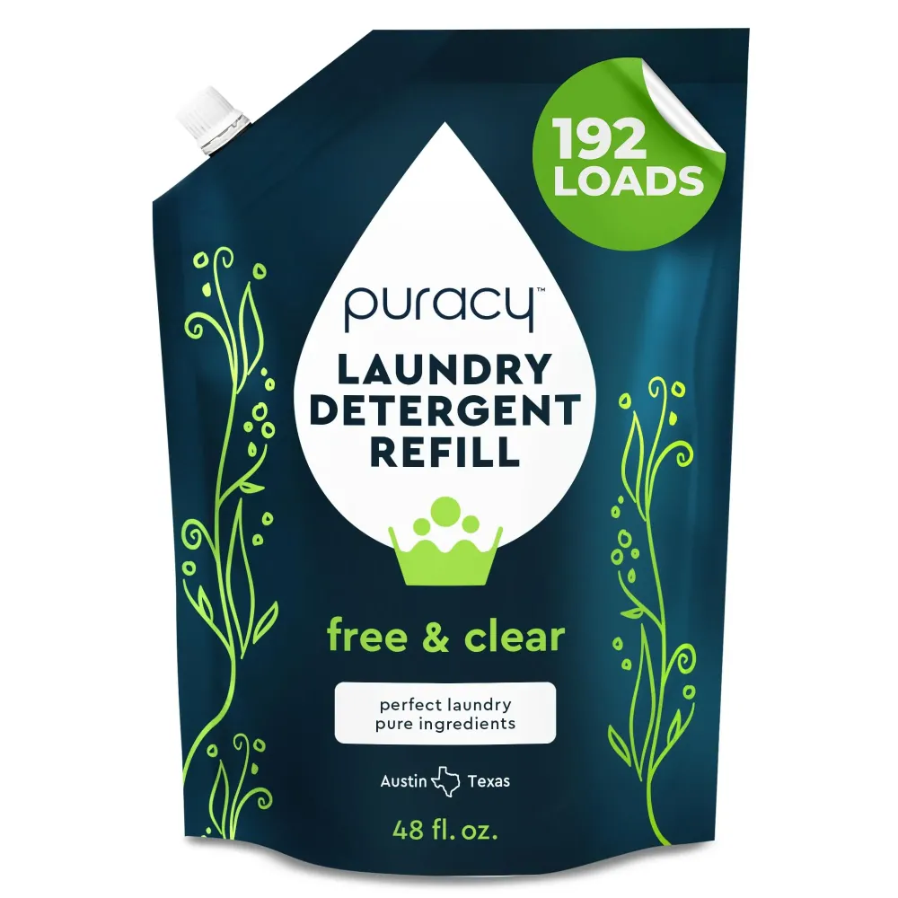 Puracy Laundry Detergent Refill - Enzyme-Powered Liquid Detergent Concentrate, Natural Laundry Detergent Seen on TikTok, Non-Toxic (Free & Clear, 48 fl oz, 192 Loads) Puracy Laundry Detergent Refill - Enzyme-Powered Liquid Detergent Concentrate, Natural Laundry Detergent Seen on TikTok, Non-Toxic (Free & Clear, 48 fl oz, 192 Loads)