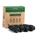 EcoYou Bamboo Charcoal Dental Floss | Mint & Candelilla Wax | Vegan & Biodegradable (4 Refills Pack)