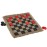 3-in-1 Mini Checkers Rug + Classic & Mega Tic Tac Toe - Portable Compact 12 x 12 Reversible Checkerboard Rug - Travel, Parties, Games on The Go, Family Board Game Night