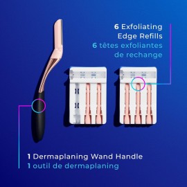 Schick Hydro Silk Dermaplaning Wand, Dermaplaning Tool for Face | Dermaplane Razor for Women Face, Eyebrow Razor, Peach Fuzz Remover, Includes 1 Weighted Metal Handle with 6 Refill Blades Schick Hydro Silk Dermaplaning Wand, Dermaplaning Tool for Face | Dermaplane Razor for Women Face, Eyebrow Razor, Peach Fuzz Remover, Includes 1 Weighted Metal Handle with 6 Refill Blades