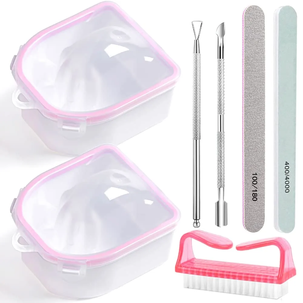 Nail Soaking Bowl, Gel Nail Polish Remover Kit, Manicure Bowl for Hand, Dip Powder Remover Tools, Nail Soak Off Bowl for Acrylic Nails, Nail Brush, Cuticle Pusher, Cuticle Peeler, 100180 Nail File, Nail Soaking Bowl, Gel Nail Polish Remover Kit, Manicure Bowl for Hand, Dip Powder Remover Tools, Nail Soak Off Bowl for Acrylic Nails, Nail Brush, Cuticle Pusher, Cuticle Peeler, 100180 Nail File,