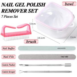 Nail Soaking Bowl, Gel Nail Polish Remover Kit, Manicure Bowl for Hand, Dip Powder Remover Tools, Nail Soak Off Bowl for Acrylic Nails, Nail Brush, Cuticle Pusher, Cuticle Peeler, 100180 Nail File, Nail Soaking Bowl, Gel Nail Polish Remover Kit, Manicure Bowl for Hand, Dip Powder Remover Tools, Nail Soak Off Bowl for Acrylic Nails, Nail Brush, Cuticle Pusher, Cuticle Peeler, 100180 Nail File,