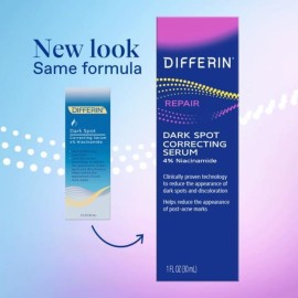 Differin Dark Spot Correcting Face Serum, Dark Spot Correcting Serum by the makers of Differin Gel, Gentle Skin Care for Acne Prone Sensitive Skin, 1 oz (Packaging May Vary)