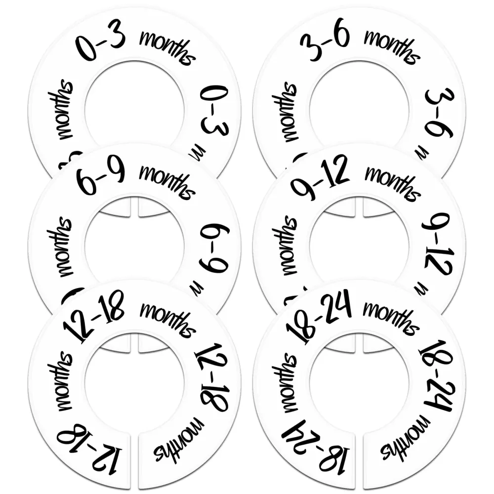 Pro Goleem Baby Closet Dividers Unisex Baby Closet Organizer for Nursery Baby Clothes Size Age Dividers Fits 1.5 Rod 6 PCS Pro Goleem Baby Closet Dividers Unisex Baby Closet Organizer for Nursery Baby Clothes Size Age Dividers Fits 1.5 Rod 6 PCS