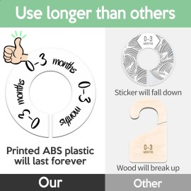 Pro Goleem Baby Closet Dividers Unisex Baby Closet Organizer for Nursery Baby Clothes Size Age Dividers Fits 1.5 Rod 6 PCS Pro Goleem Baby Closet Dividers Unisex Baby Closet Organizer for Nursery Baby Clothes Size Age Dividers Fits 1.5 Rod 6 PCS