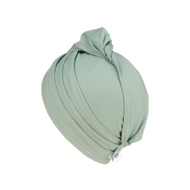 KISMETICS - Tee Shirt Drying Wrap, Frizz Free, Soft & Lightweight&Flexible, Hair Drying Turban, Gentle Drying Towel Wrap with Button, for Long Hair (Sage)