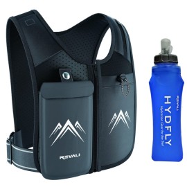 REVALI Running Vest, USA Original Patent, Zip Reflective Running Vests with 500ml Hydration Bottle, Adjustable Waistband & Breathable Material, Chest Pack Gear Phone Holder for Running, Men & Women REVALI Running Vest, USA Original Patent, Zip Reflective Running Vests with 500ml Hydration Bottle, Adjustable Waistband & Breathable Material, Chest Pack Gear Phone Holder for Running, Men & Women