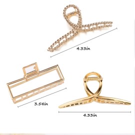 Mehayi 3 PCS Metal Large Claw Clips for Thick Heavy Hair, Strong Hold Big Non-Slip Hair Catch Barrette Jaw Clamp for Long Hair, Fashion Styling Accessories for Women Girls Mehayi 3 PCS Metal Large Claw Clips for Thick Heavy Hair, Strong Hold Big Non-Slip Hair Catch Barrette Jaw Clamp for Long Hair, Fashion Styling Accessories for Women Girls
