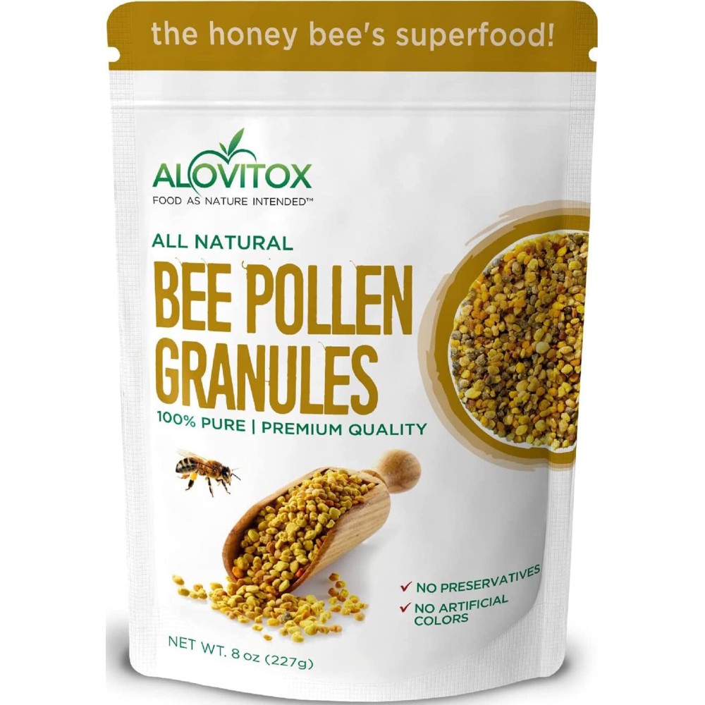 Alovitox Bee Pollen Granules 8 Oz | 100% Pure, Organic Bee Pollen for Bearded Dragons | Superfood Packed Bee Pollen Organic with Antioxidant, Protein, Vitamin & More | Nutritional Yeast & Gluten Free Alovitox Bee Pollen Granules 8 Oz | 100% Pure, Organic Bee Pollen for Bearded Dragons | Superfood Packed Bee Pollen Organic with Antioxidant, Protein, Vitamin & More | Nutritional Yeast & Gluten Free