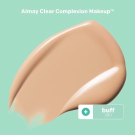 Almay Clear Complexion Acne Foundation Makeup with Salicylic Acid, Medium Coverage, Soft Matte Finish, Hypoallergenic, Cruelty- & Fragrance-Free, Dermatologist Tested, 200 Buff, 1 fl oz Almay Clear Complexion Acne Foundation Makeup with Salicylic Acid, Medium Coverage, Soft Matte Finish, Hypoallergenic, Cruelty- & Fragrance-Free, Dermatologist Tested, 200 Buff, 1 fl oz