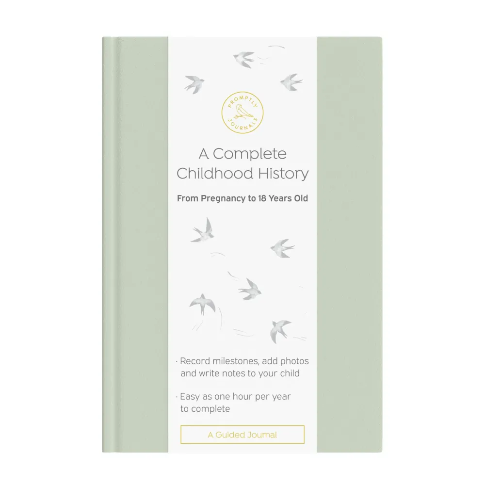 Promptly Journals, A Complete Childhood History: From Pregnancy to 18 Years Old (Aloe Green, Leatherette) | Baby Book and Pregnancy Journal | Baby Memory Book Promptly Journals, A Complete Childhood History: From Pregnancy to 18 Years Old (Aloe Green, Leatherette) | Baby Book and Pregnancy Journal | Baby Memory Book
