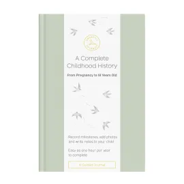 Promptly Journals, A Complete Childhood History: From Pregnancy to 18 Years Old (Aloe Green, Leatherette) | Baby Book and Pregnancy Journal | Baby Memory Book