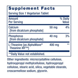 Life Extension Theanine XR Stress Relief - L-Theanine - Promotes a Calm Response to Daytime Stress - Non-GMO, Gluten-Free, Vegetarian - 30 Tablets Life Extension Theanine XR Stress Relief - L-Theanine - Promotes a Calm Response to Daytime Stress - Non-GMO, Gluten-Free, Vegetarian - 30 Tablets