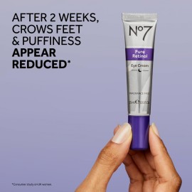 No7 Pure Retinol Eye Cream - Under Eye Cream for Wrinkles, Fine Lines & Puffiness with 0.5% Retinol - Infused with Shea Butter to Smooth and Hydrate Skin (0.5 Oz) No7 Pure Retinol Eye Cream - Under Eye Cream for Wrinkles, Fine Lines & Puffiness with 0.5% Retinol - Infused with Shea Butter to Smooth and Hydrate Skin (0.5 Oz)
