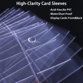 360 Pockets Binder Sleeves Double-Sided 9 Pocket Trading Pages for 3 Ring Binder, Clear Plastic Sleeves for Sport Cards, Business Cards, Game Cards, Photos 360 Pockets Binder Sleeves Double-Sided 9 Pocket Trading Pages for 3 Ring Binder, Clear Plastic Sleeves for Sport Cards, Business Cards, Game Cards, Photos