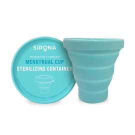Sirona Menstrual Cups Container Foldable Sterilizing Silicone - 1 Unit | Microwave Friendly | Foldable Menstrual Cup Sterilizer | BPA Free and Non-Toxic | for Camping, Public Restrooms