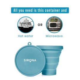 Sirona Menstrual Cups Container Foldable Sterilizing Silicone - 1 Unit | Microwave Friendly | Foldable Menstrual Cup Sterilizer | BPA Free and Non-Toxic | for Camping, Public Restrooms