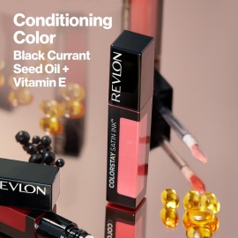 REVLON ColorStay Satin Ink Crown Jewels Liquid Lipstick, Longlasting & Waterproof Lipcolor, Moisturizing Creamy Formula Infused with Black Currant Seed Oil, 035 Reigning Red, 0.17 fl oz. REVLON ColorStay Satin Ink Crown Jewels Liquid Lipstick, Longlasting & Waterproof Lipcolor, Moisturizing Creamy Formula Infused with Black Currant Seed Oil, 035 Reigning Red, 0.17 fl oz.