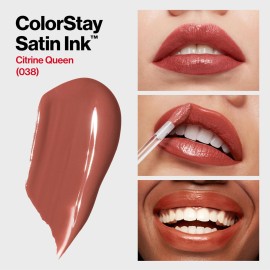 REVLON ColorStay Satin Ink Crown Jewels Liquid Lipstick, Longlasting & Waterproof Lipcolor, Moisturizing Creamy Formula Infused with Black Currant Seed Oil, 038 Citrine Queen, 0.17 fl oz. REVLON ColorStay Satin Ink Crown Jewels Liquid Lipstick, Longlasting & Waterproof Lipcolor, Moisturizing Creamy Formula Infused with Black Currant Seed Oil, 038 Citrine Queen, 0.17 fl oz.