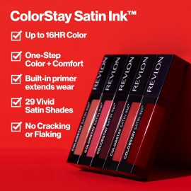 REVLON ColorStay Satin Ink Crown Jewels Liquid Lipstick, Longlasting & Waterproof Lipcolor, Moisturizing Creamy Formula Infused with Black Currant Seed Oil, 038 Citrine Queen, 0.17 fl oz. REVLON ColorStay Satin Ink Crown Jewels Liquid Lipstick, Longlasting & Waterproof Lipcolor, Moisturizing Creamy Formula Infused with Black Currant Seed Oil, 038 Citrine Queen, 0.17 fl oz.