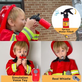 Liberry Fireman Costume for Kids 3 4 5 Years Old, Firefighter Tools with Fire Extinguisher, Pretend Play Toy Gift for Toddler Boys & Girls Liberry Fireman Costume for Kids 3 4 5 Years Old, Firefighter Tools with Fire Extinguisher, Pretend Play Toy Gift for Toddler Boys & Girls