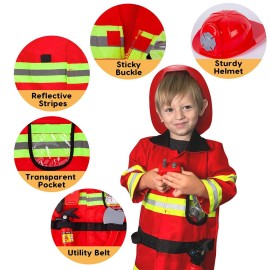 Liberry Fireman Costume for Kids 3 4 5 Years Old, Firefighter Tools with Fire Extinguisher, Pretend Play Toy Gift for Toddler Boys & Girls Liberry Fireman Costume for Kids 3 4 5 Years Old, Firefighter Tools with Fire Extinguisher, Pretend Play Toy Gift for Toddler Boys & Girls