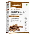 Elecious Mulethi Powder for Face, Hair, Eating, Yashtimadhu Powder, Liquorice (Licorice) Powder for Skin Edible Hair and Skin Care Natural, Preservative-Free 200gm