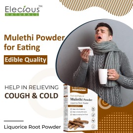 Elecious Mulethi Powder for Face, Hair, Eating, Yashtimadhu Powder, Liquorice (Licorice) Powder for Skin Edible Hair and Skin Care Natural, Preservative-Free 200gm Elecious Mulethi Powder for Face, Hair, Eating, Yashtimadhu Powder, Liquorice (Licorice) Powder for Skin Edible Hair and Skin Care Natural, Preservative-Free 200gm