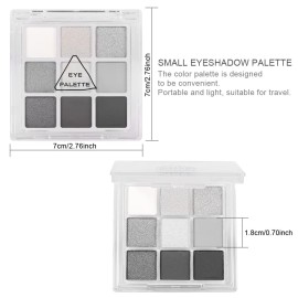 AMY\'S DIARY Black Smokey Silver Glitter Shimmer Eye Eyeshadow Makeup Palette,9 Colors Cool Toned Matte Glitter Make Up Black Radiance Eyeshadow Palette Sombras De Ojos Profesional(A)